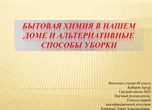 Бытовая химия в нашем доме.