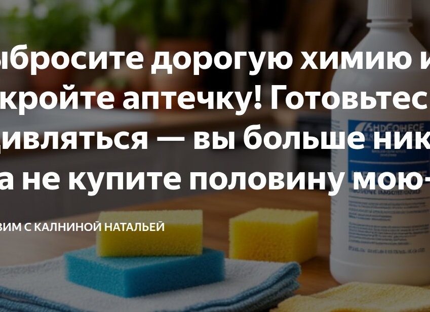 Выбросите дорогую химию и откройте аптечку! Готовьтесь удивляться — вы больше никогда не купите половину моющих средств...